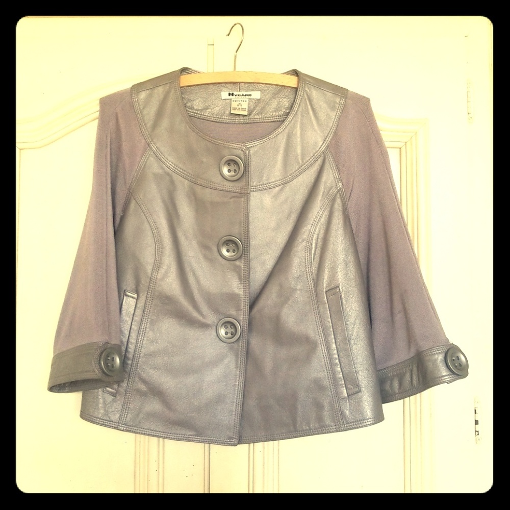 Nygard Vintage Pewter Leather Jacket M